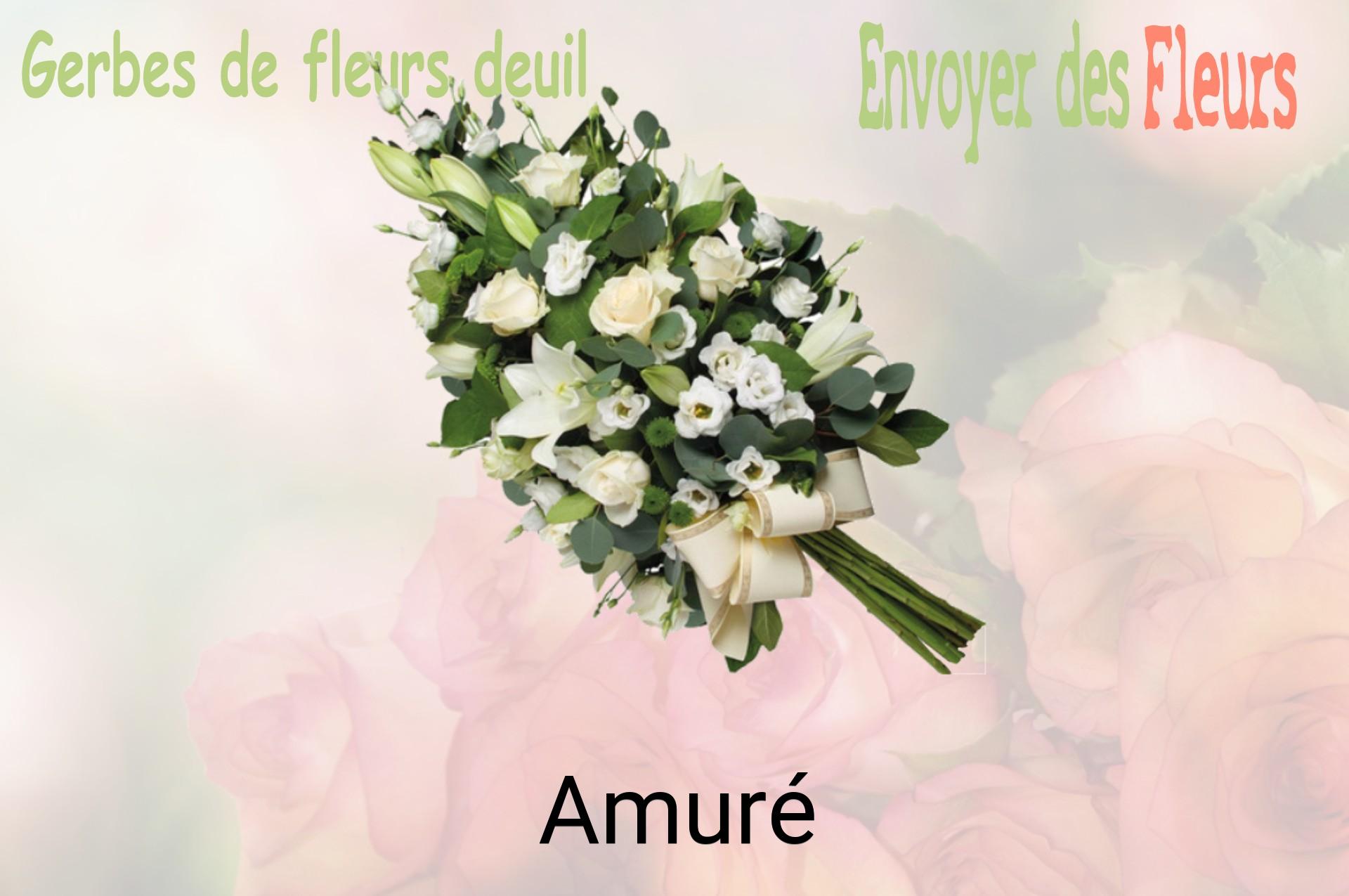 Gerbe de fleurs de deuil livrée à Amuré